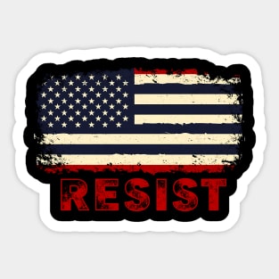 American Flag Resist Sticker